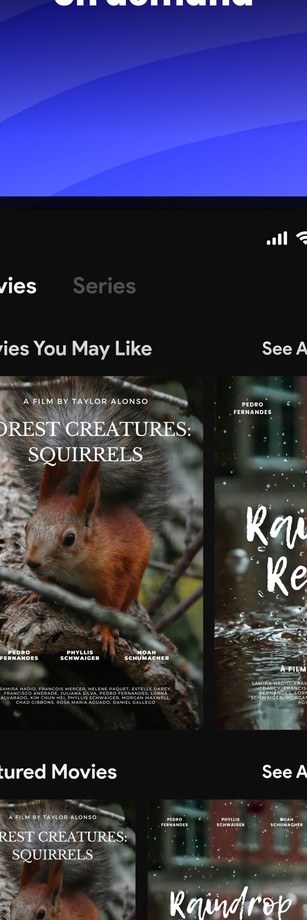 AllView+ movies screen